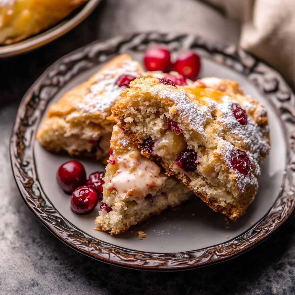 Recipe preparation for Festive Cranberry Orange Scones