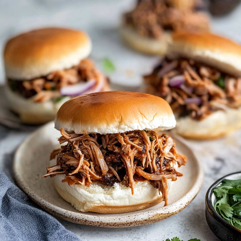 Recipe preparation for Slow Cooker Pulled Pork Sliders