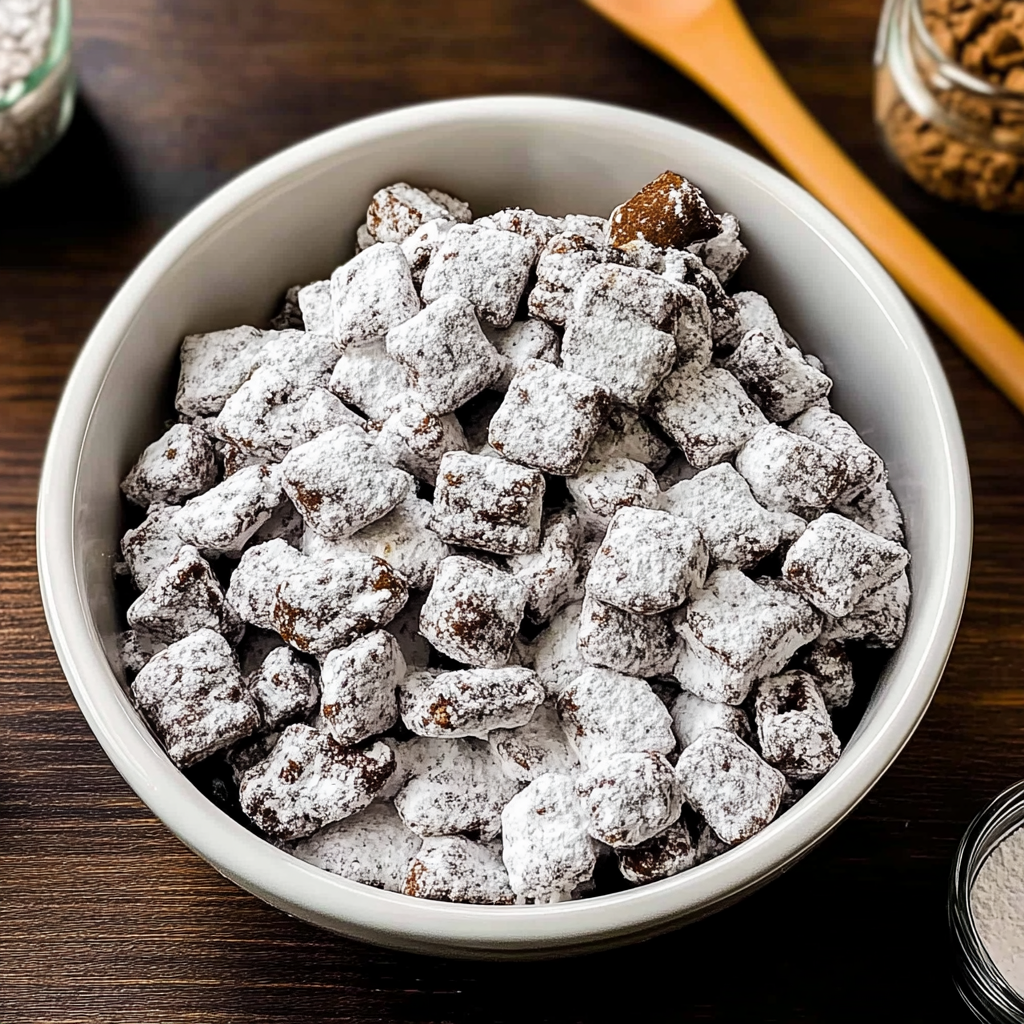 Recipe preparation for Puppy Chow Recipe (Muddy Buddies)