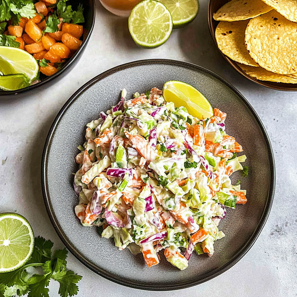 Recipe preparation for Slaw For Fish Tacos