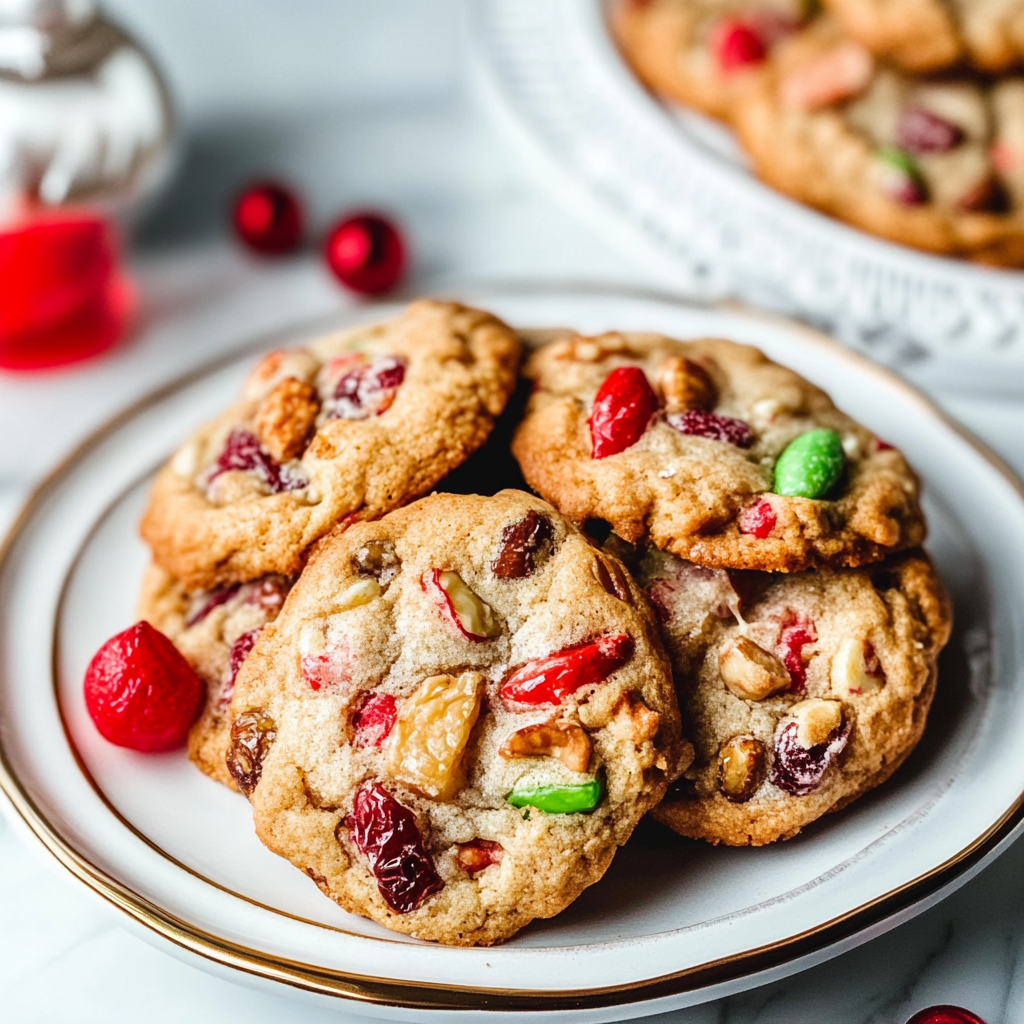 Recipe preparation for Festive Fruitcake Cookies