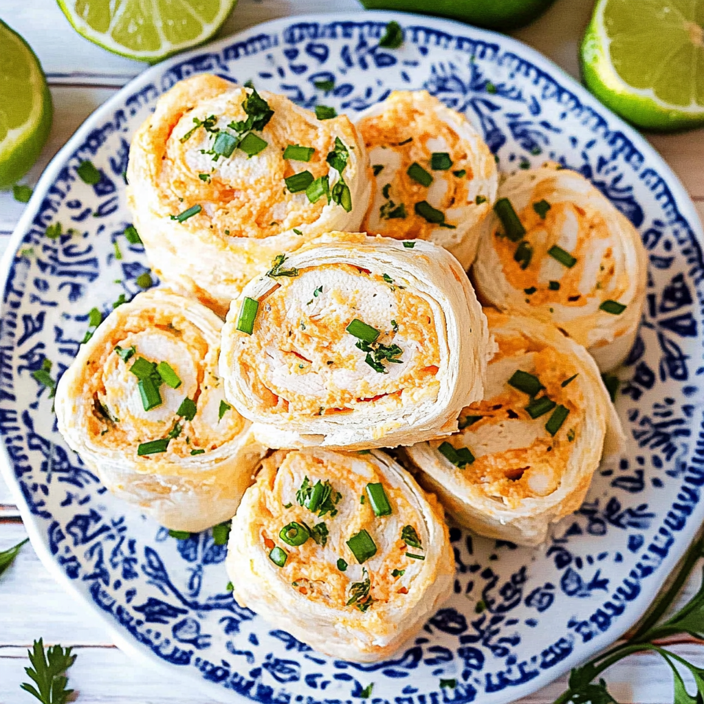 Recipe preparation for Buffalo Chicken Pinwheels