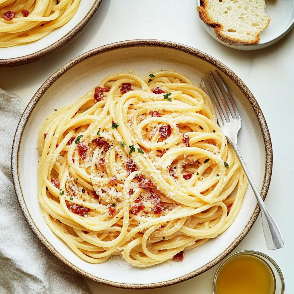 Recipe preparation for pasta carbonara