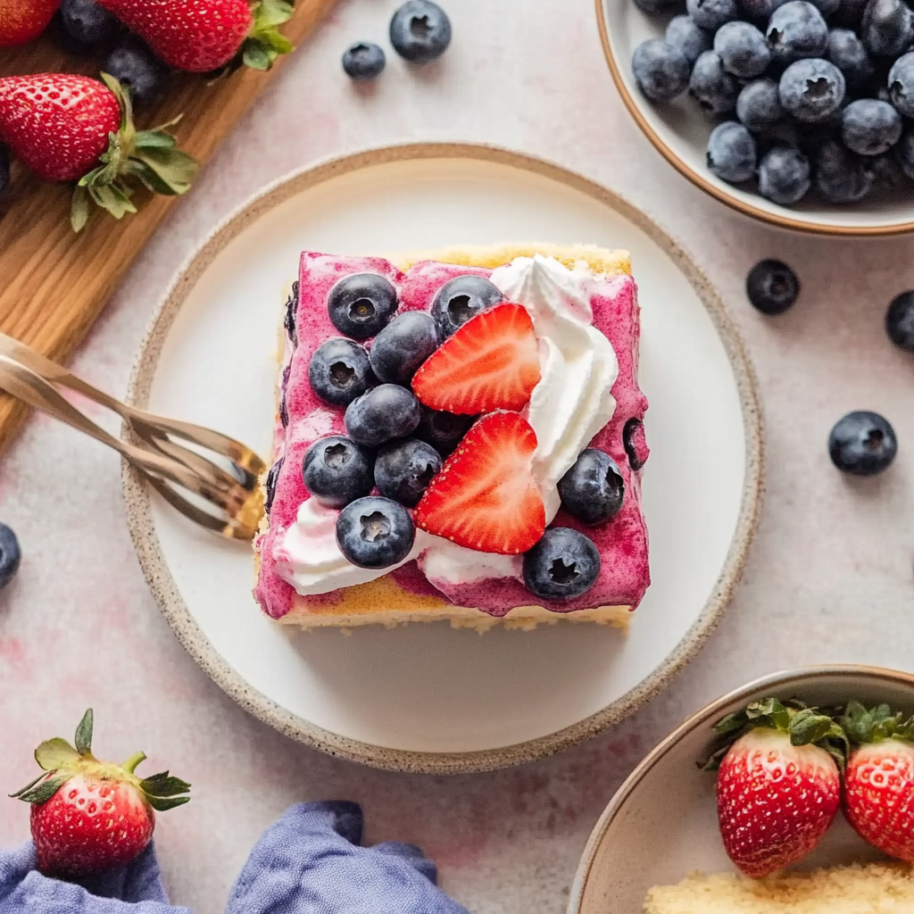 Recipe preparation for strawberry blueberry cake