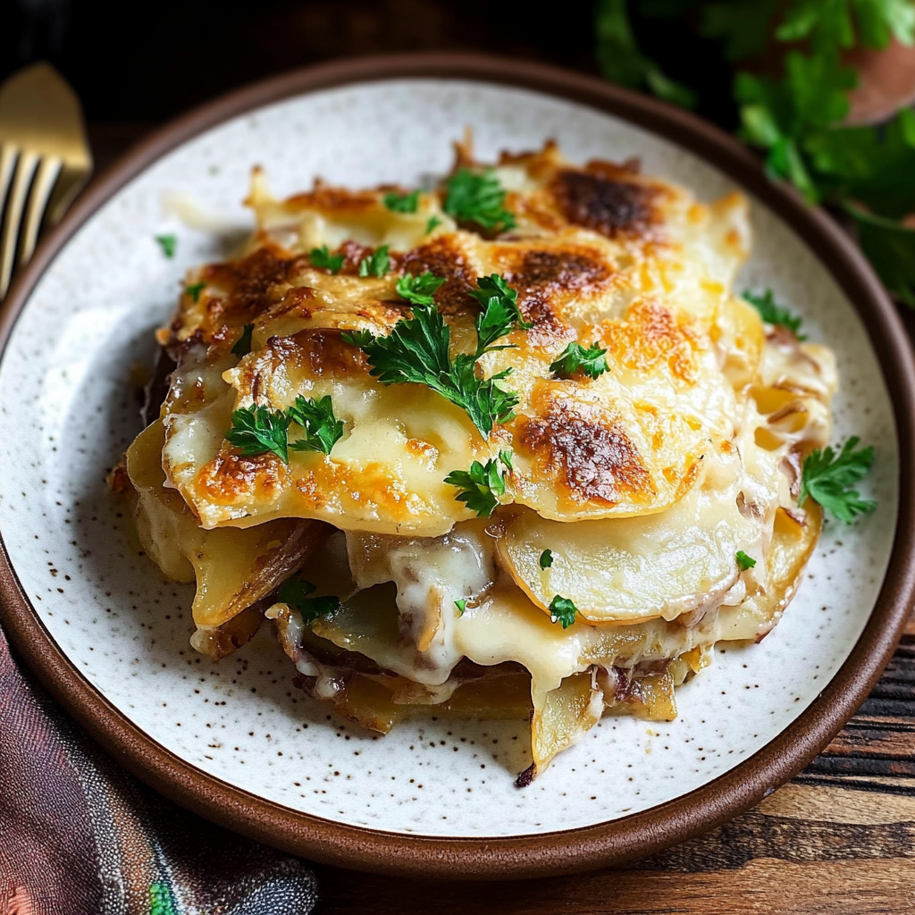 Recipe preparation for irish scalloped potatoes with cabbage & cheddar