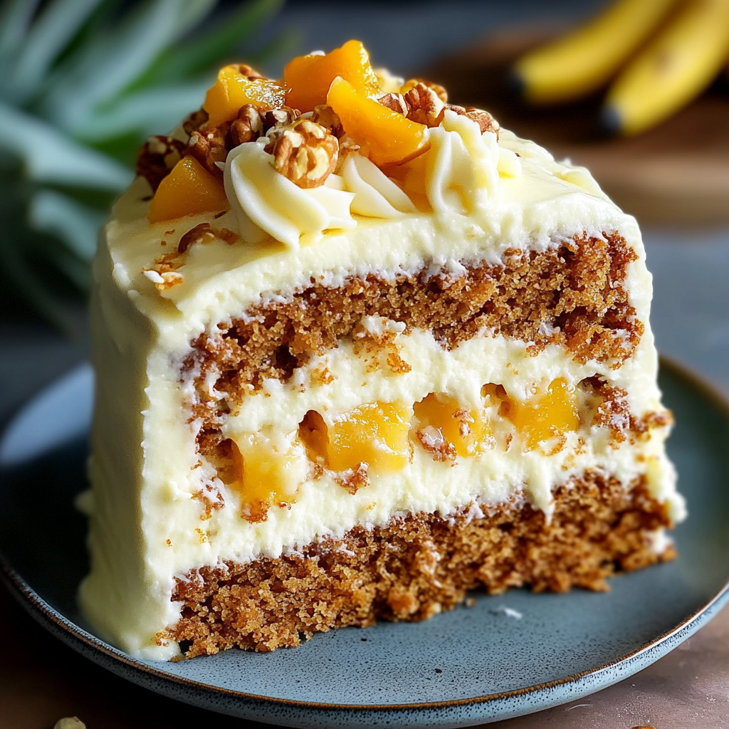 Recipe preparation for pineapple carrot cake with cream cheese frosting