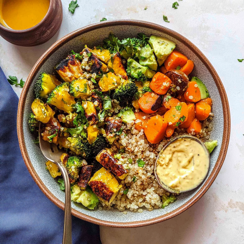 Recipe preparation for quinoa veggie power bowls