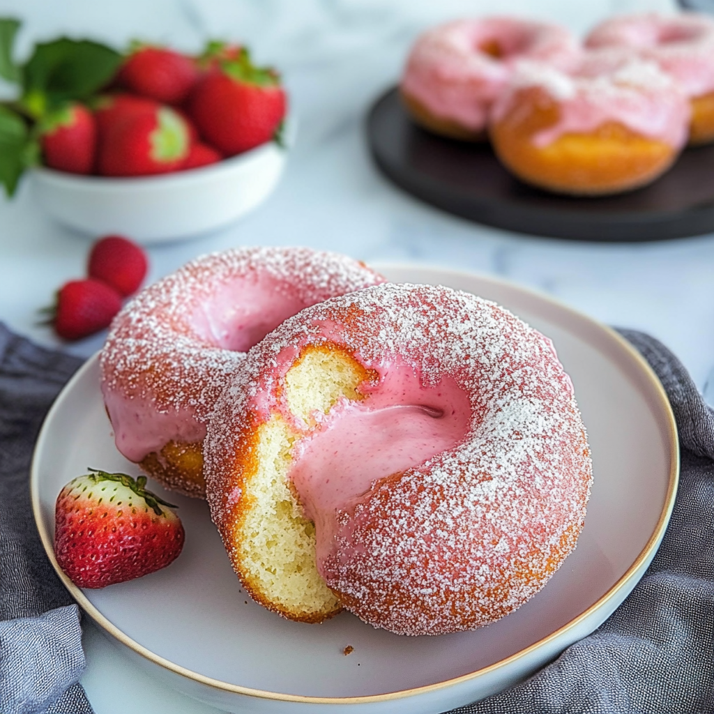 Recipe preparation for Pink Mascarpone Donut