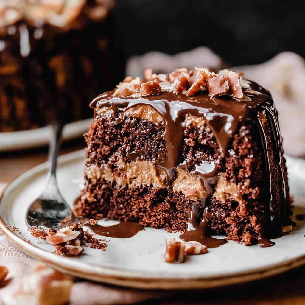 Recipe preparation for german chocolate cake