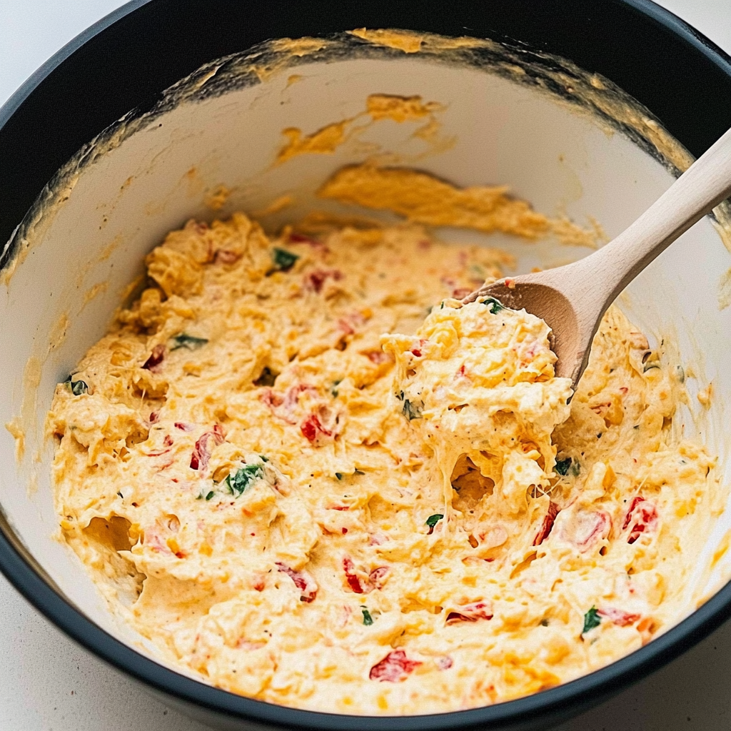Recipe preparation for pimento cheese dip
