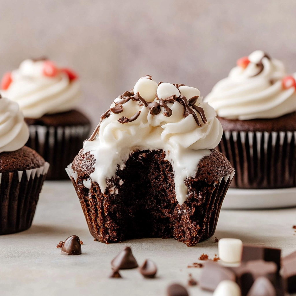 Recipe preparation for hot cocoa cupcakes