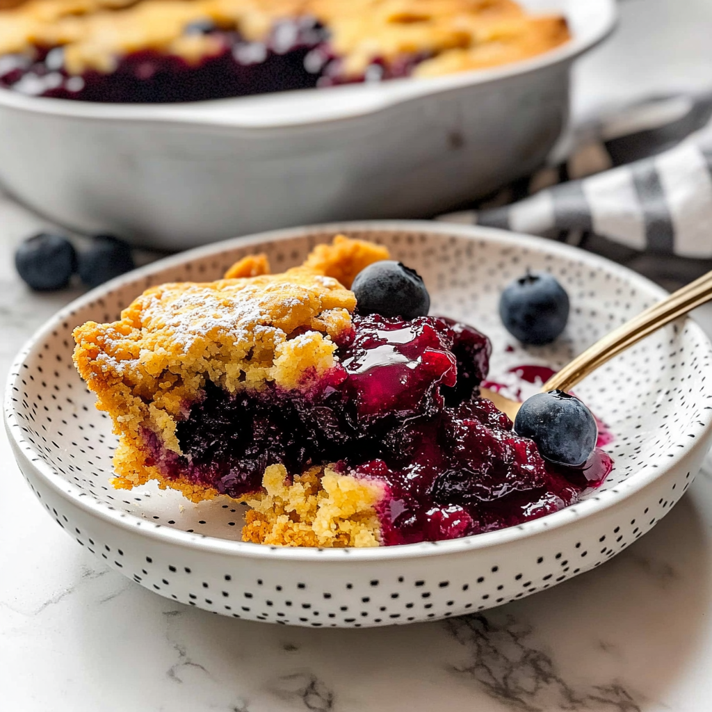 Recipe preparation for easy blueberry cobbler