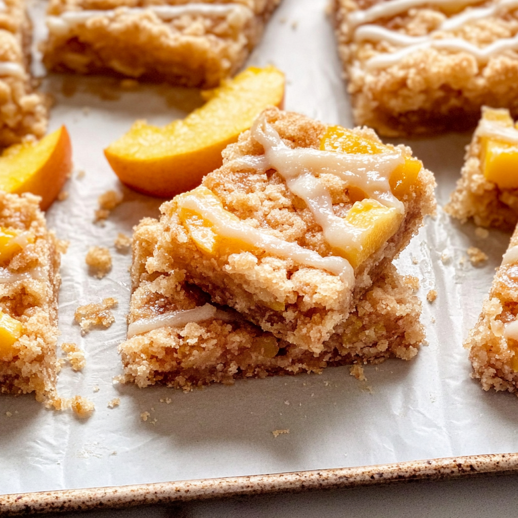 Recipe preparation for peach crumb bars