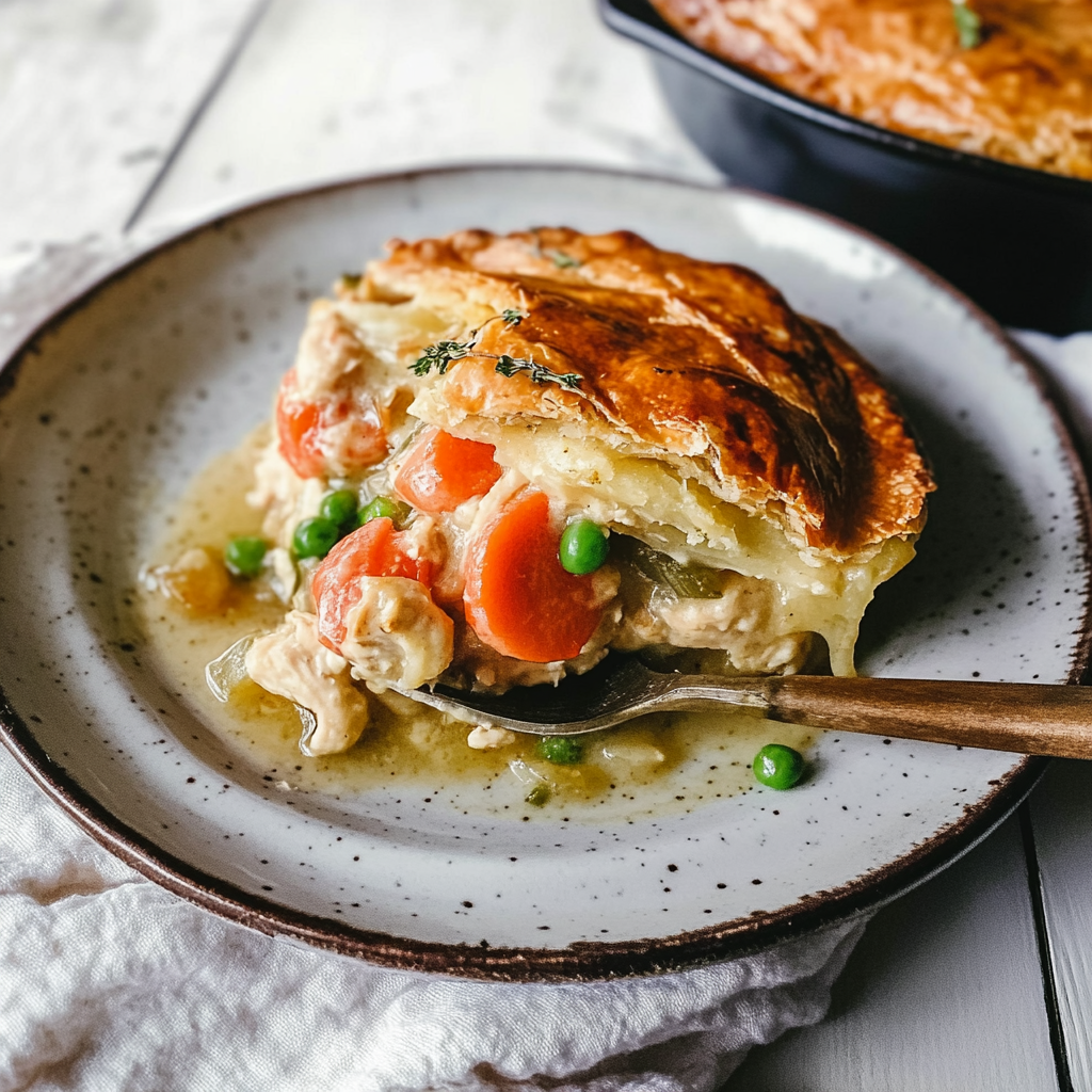 Recipe preparation for skillet chicken pot pie