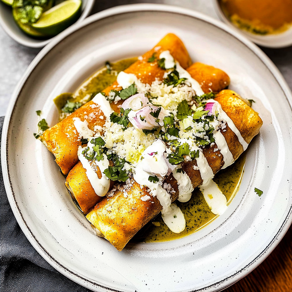 Recipe preparation for chicken flautas