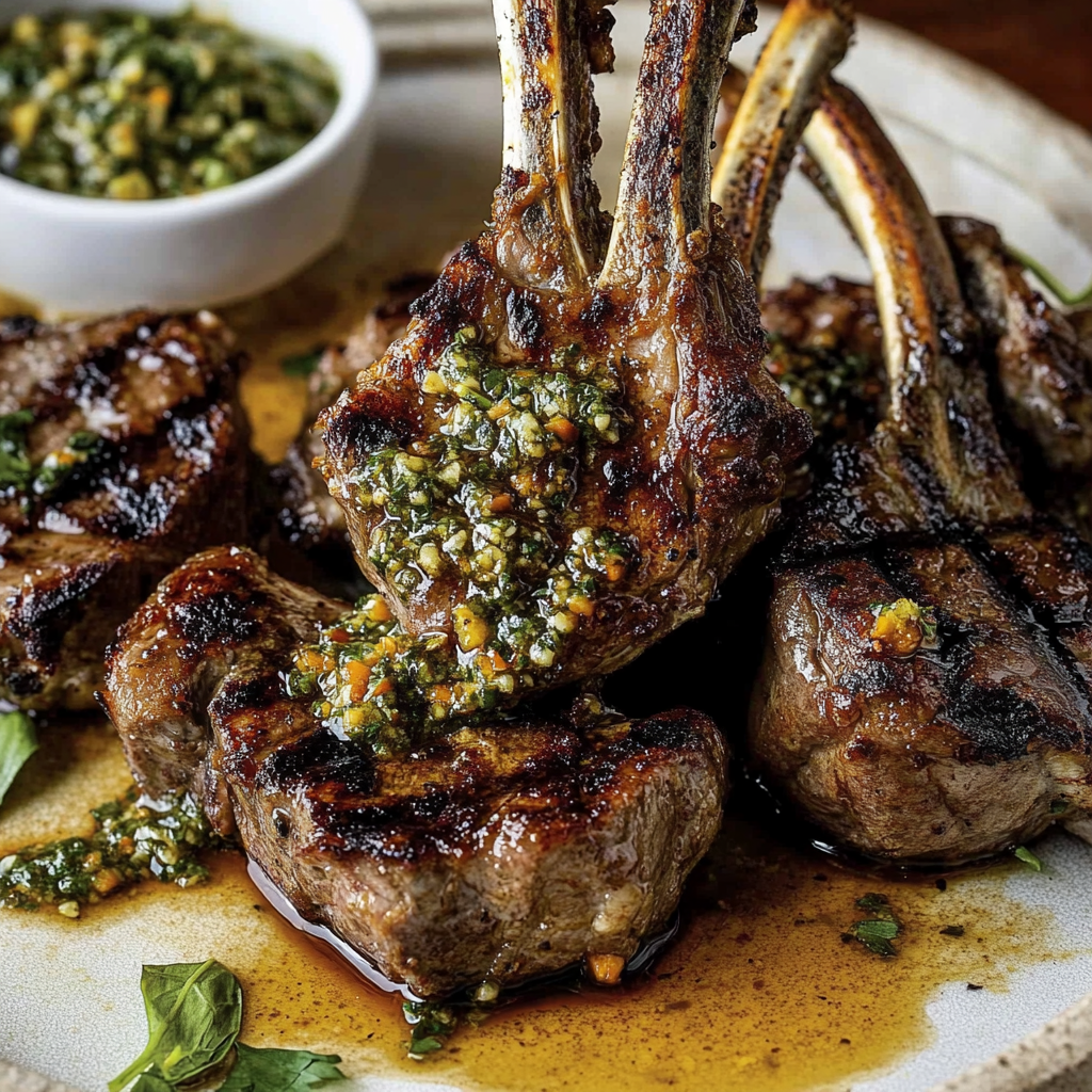 Recipe preparation for grilled lamb chops
