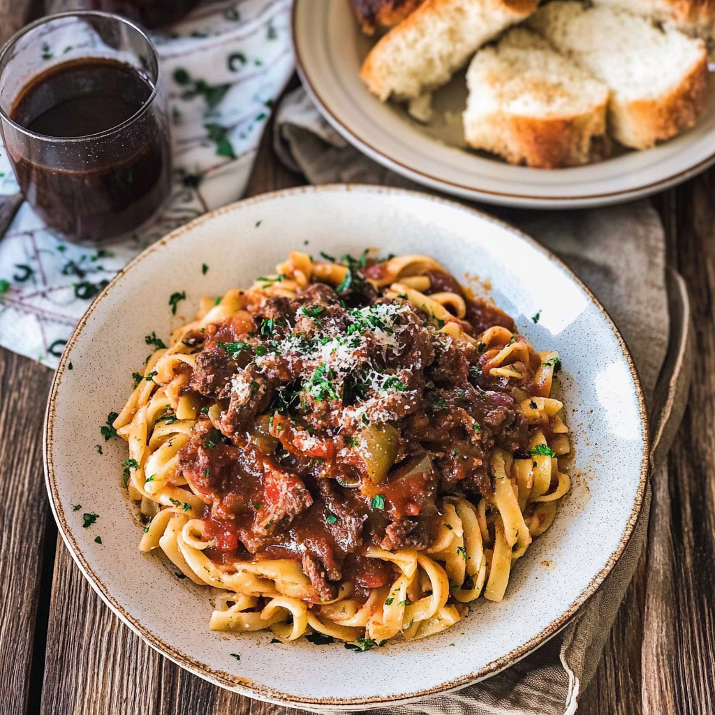 Recipe preparation for braised beef ragu