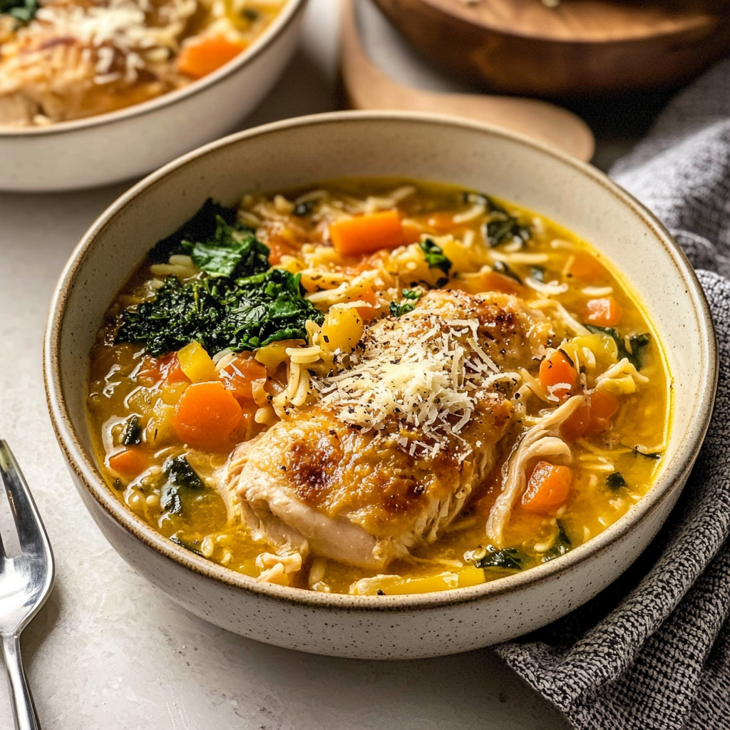 Recipe preparation for whole chicken orzo soup