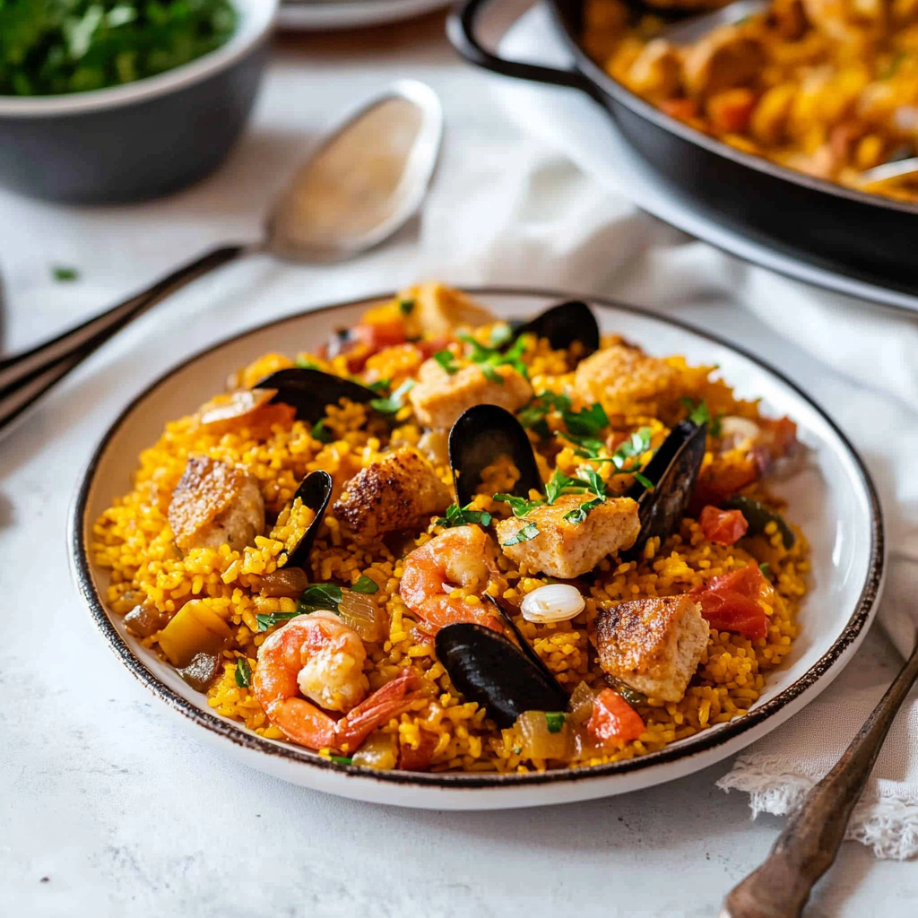 Recipe preparation for spanish paella