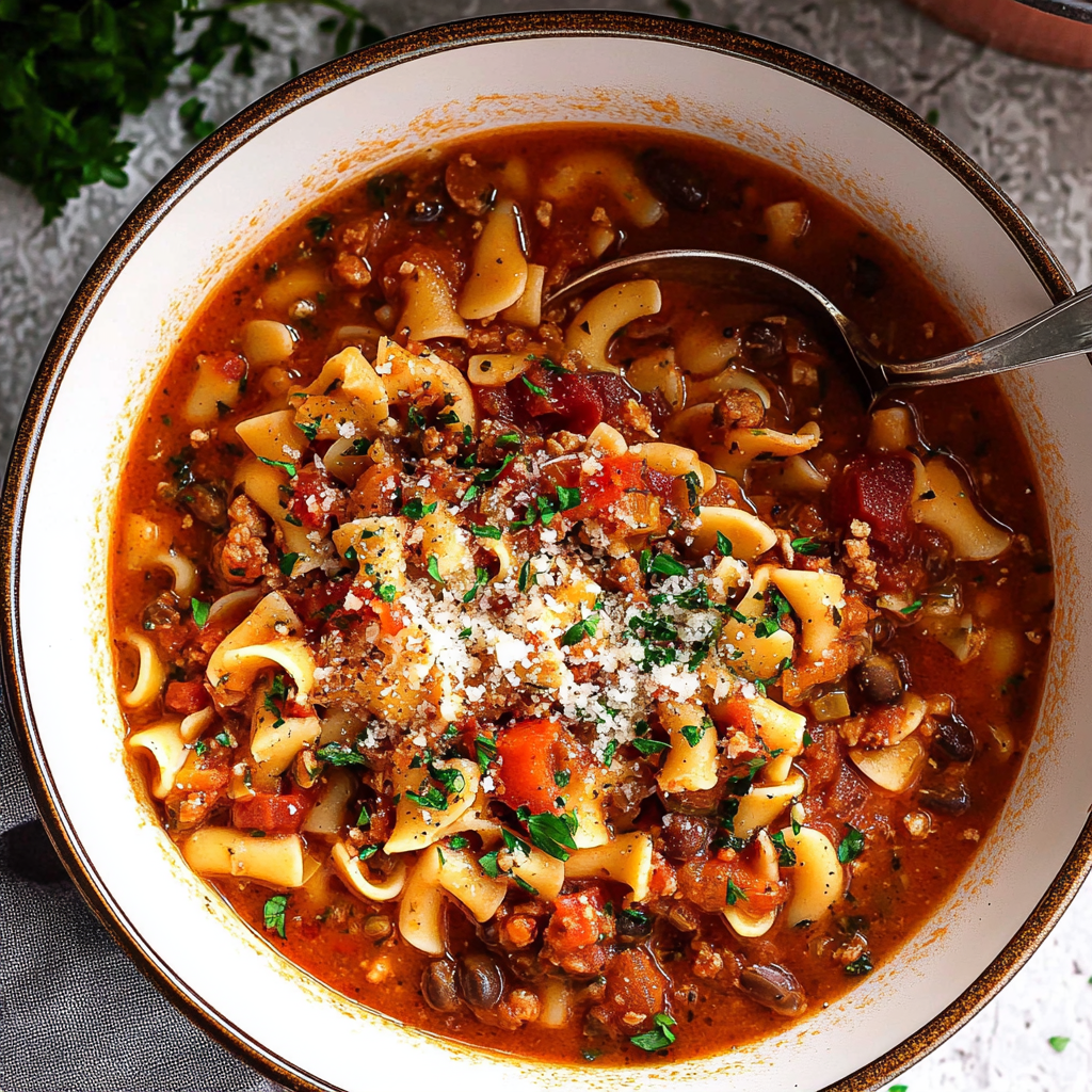Recipe preparation for pasta fagioli