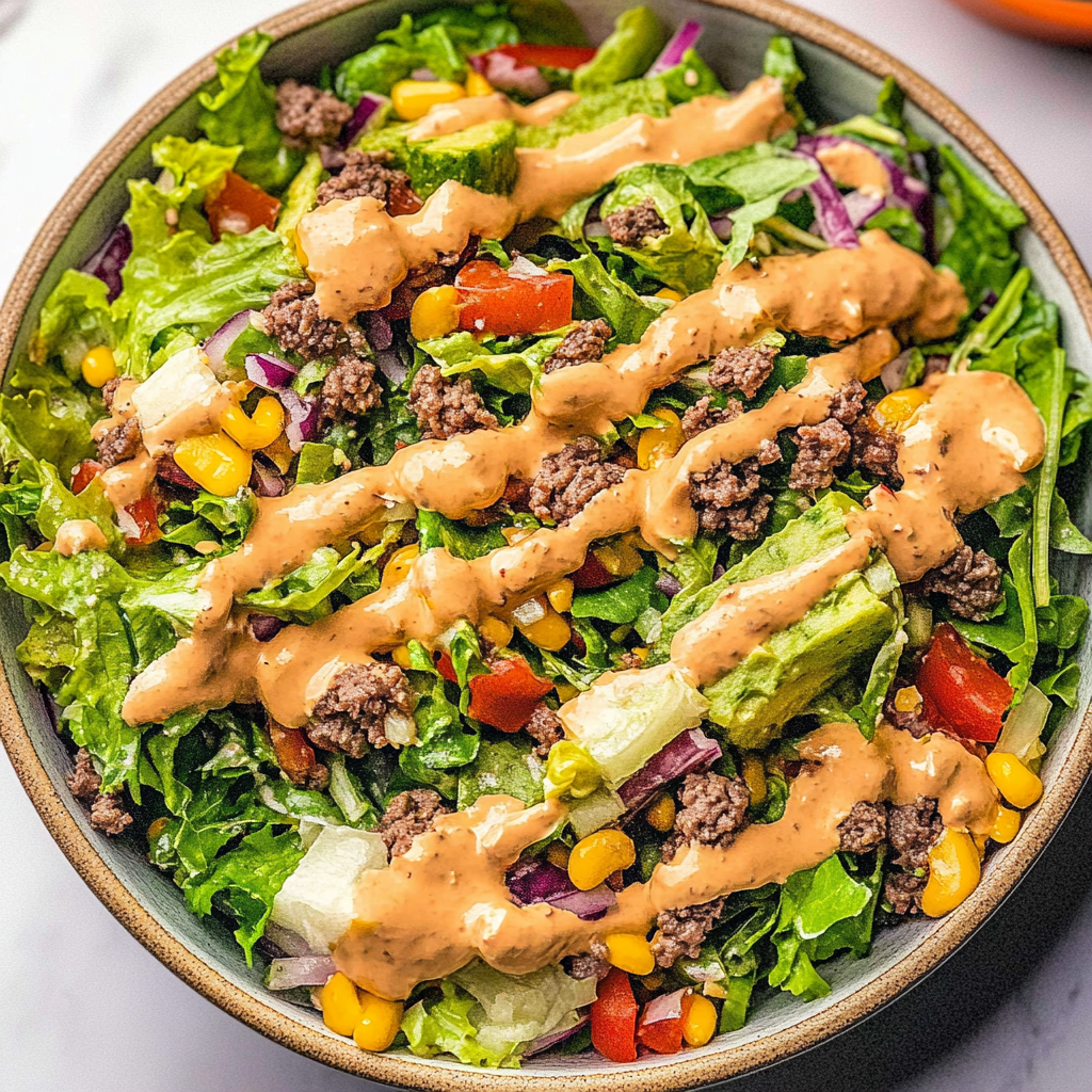 Recipe preparation for big mac salad