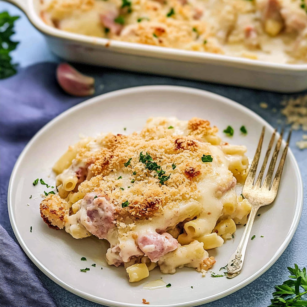 Recipe preparation for chicken cordon bleu casserole
