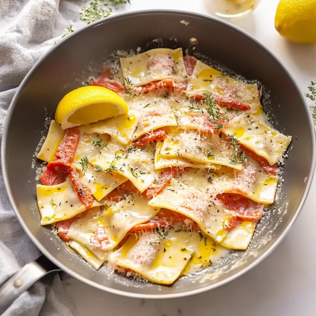 Recipe preparation for lobster ravioli sauce