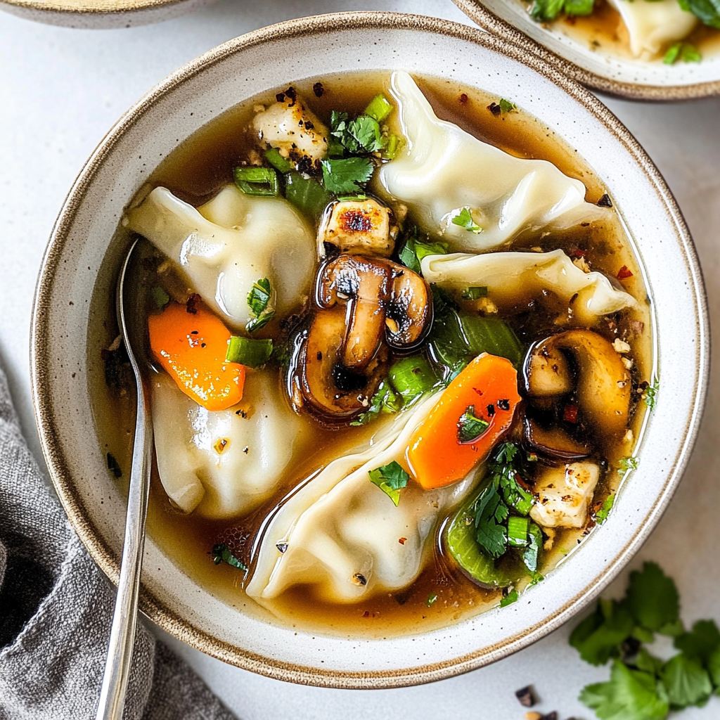 Recipe preparation for potsticker soup