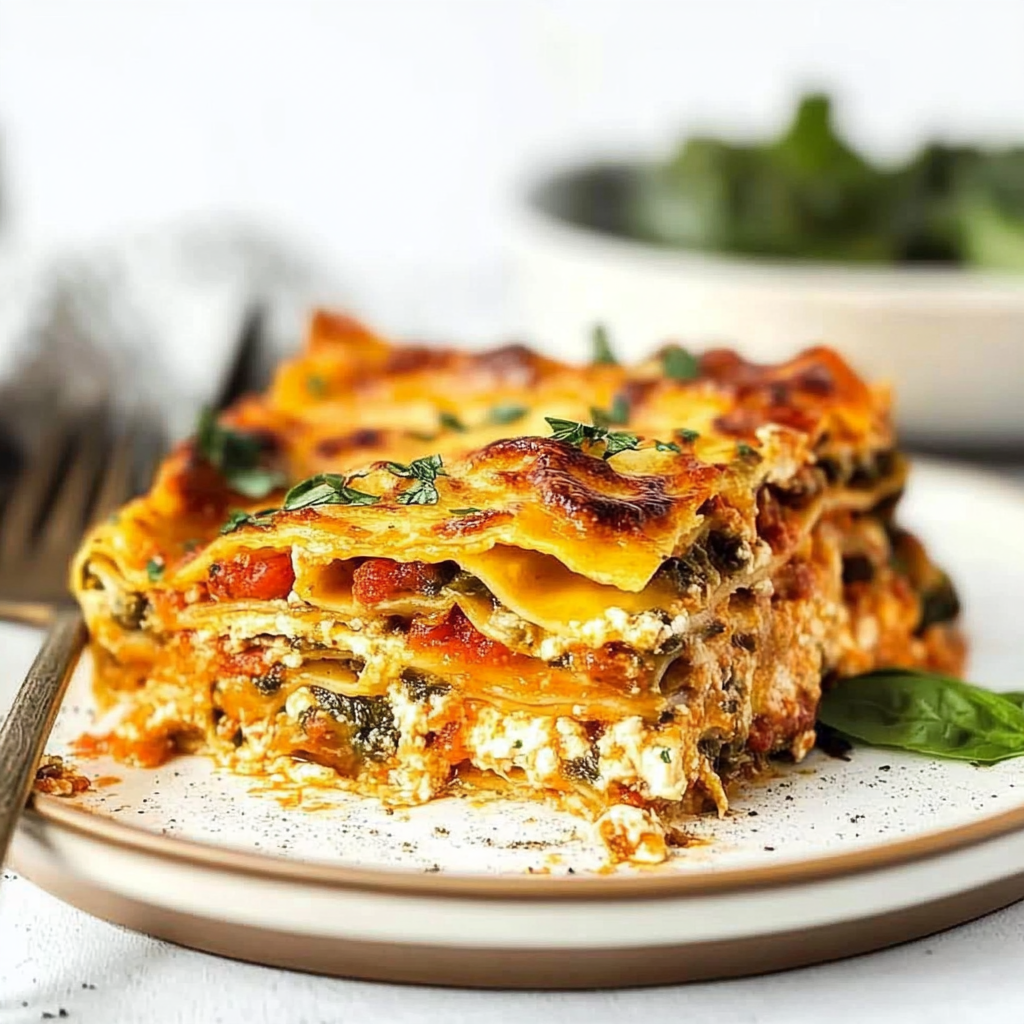 Recipe preparation for vegetable lasagna