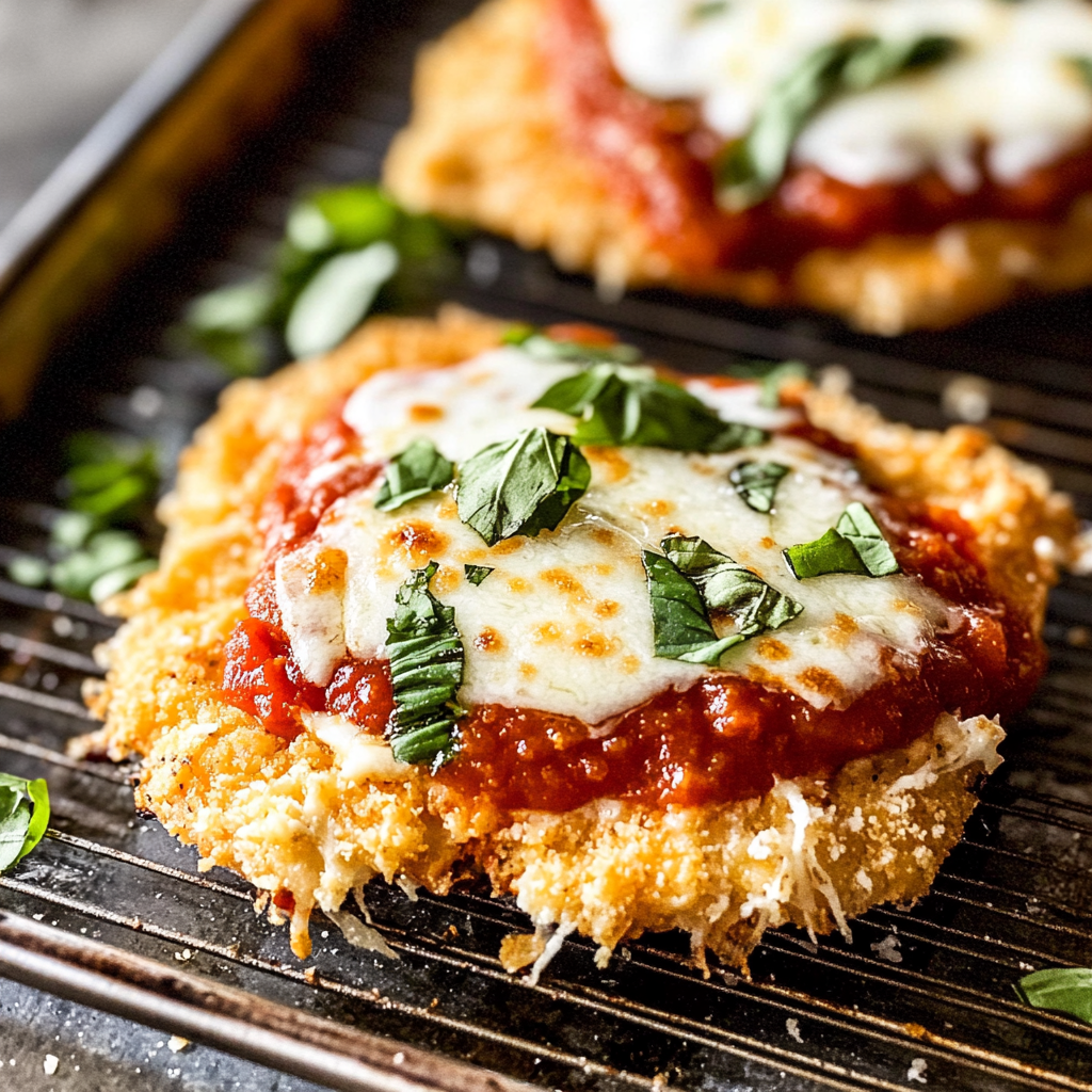 Recipe preparation for oven baked chicken parmesan