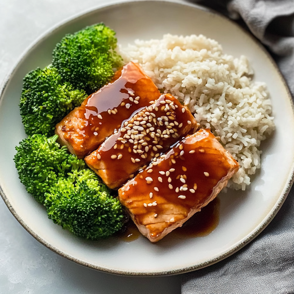 Recipe preparation for teriyaki salmon