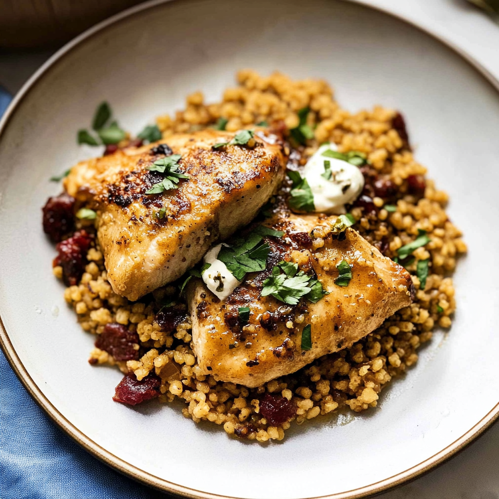 Recipe preparation for chicken with bulgur