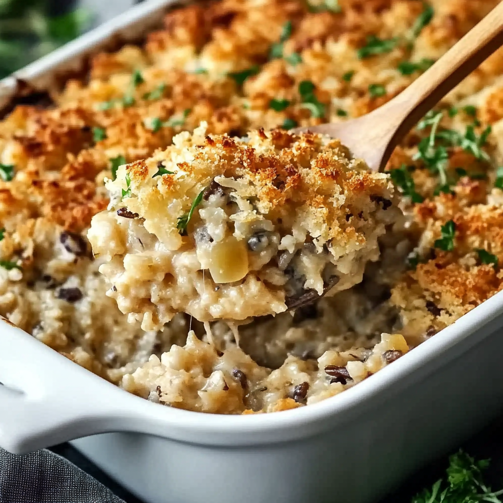 Recipe preparation for chicken wild rice casserole