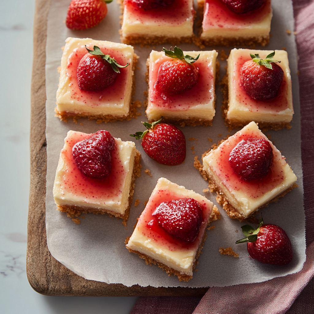 Recipe preparation for strawberry rhubarb cheesecake bars