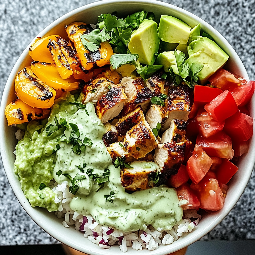Recipe preparation for chicken tzatziki bowl