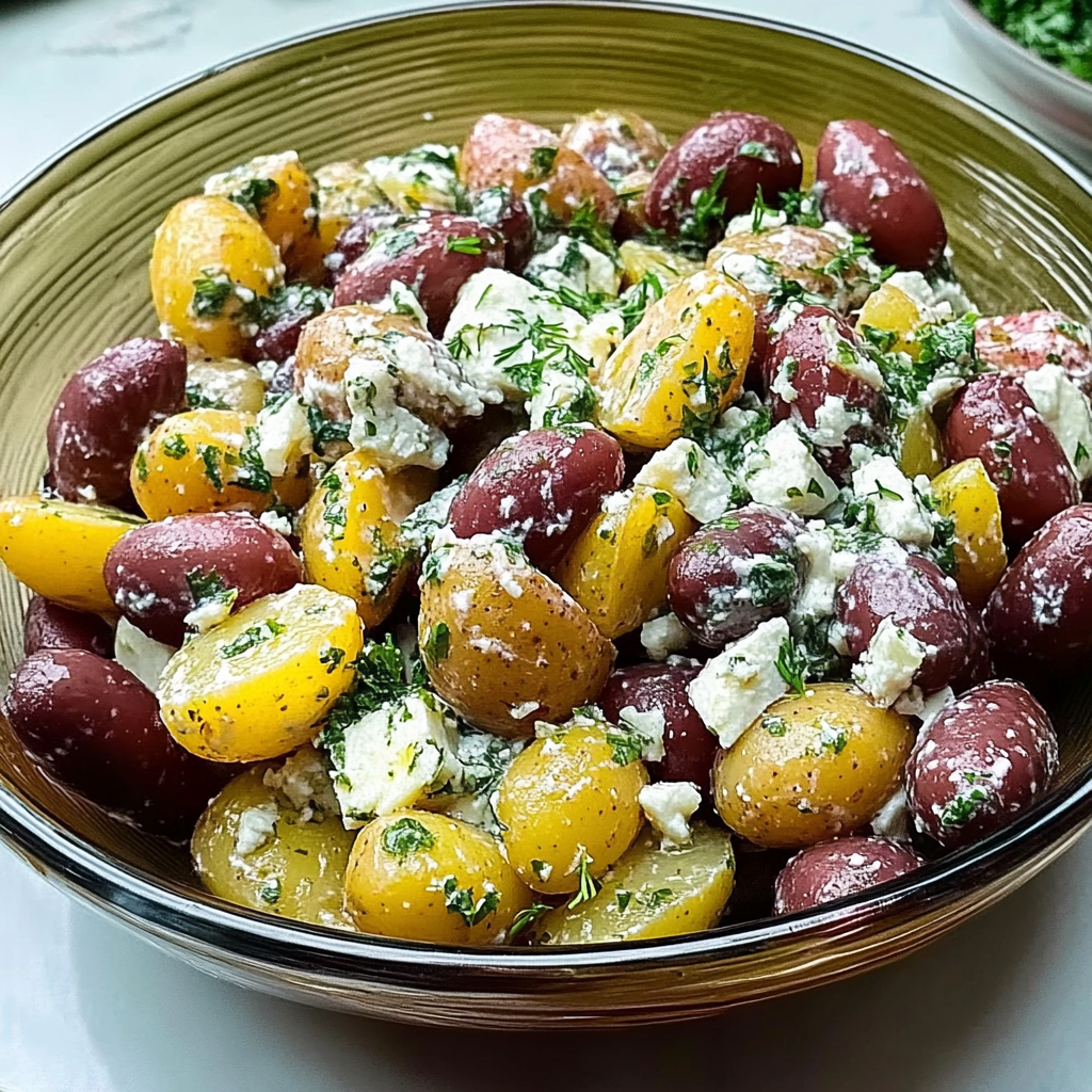 Recipe preparation for greek potato salad