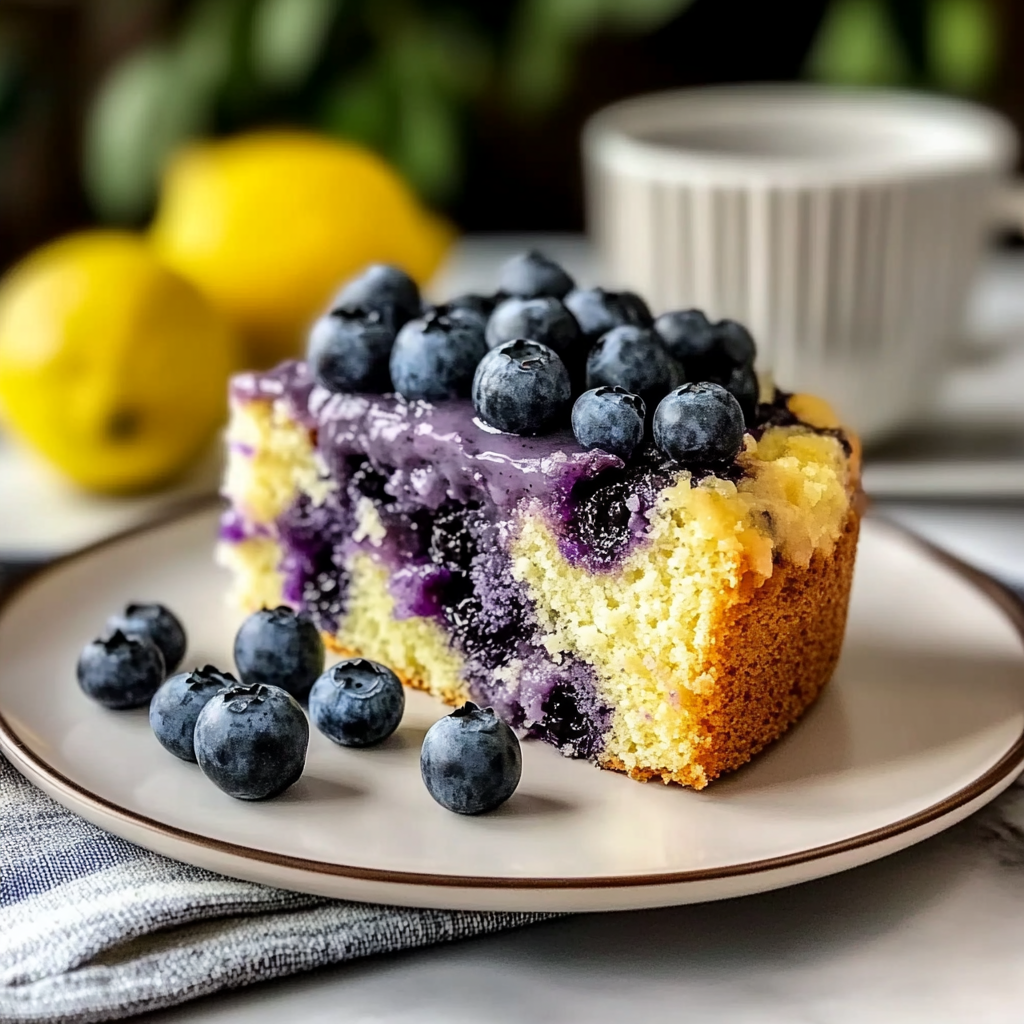 Recipe preparation for blueberry lemon cake