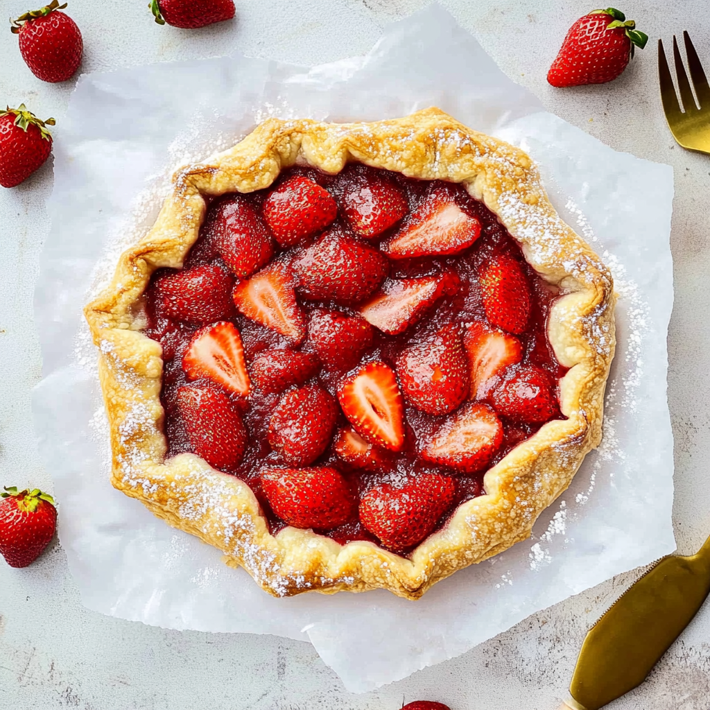 Recipe preparation for strawberry galette