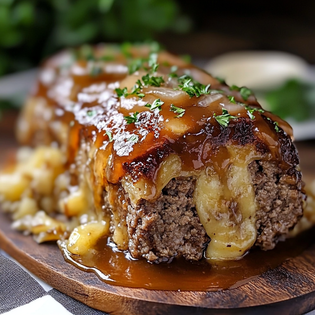 Recipe preparation for crockpot french onion meatloaf
