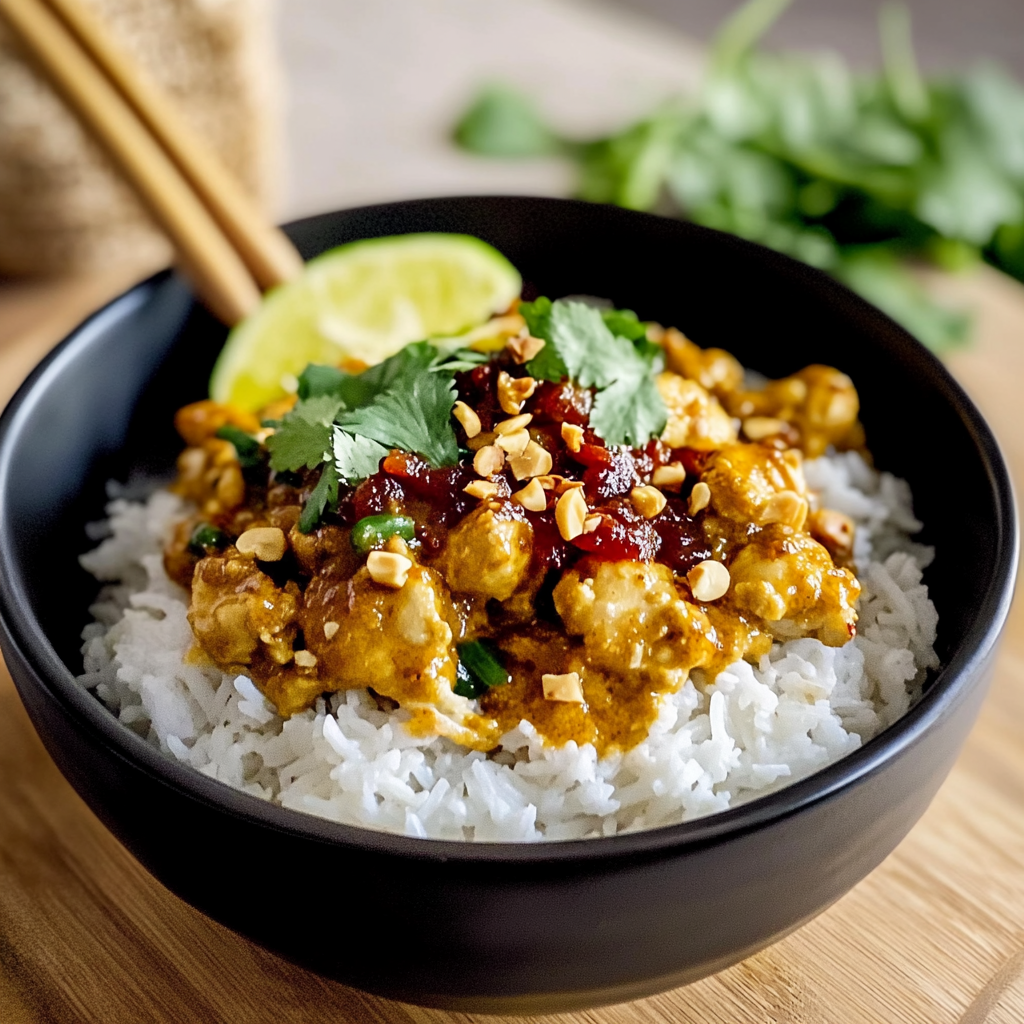Recipe preparation for speedy satay chicken