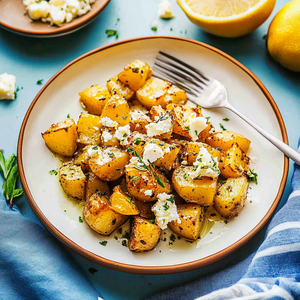 Recipe preparation for greek lemon potatoes