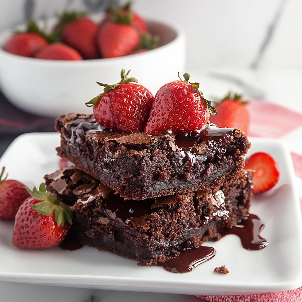 Recipe preparation for strawberry brownies