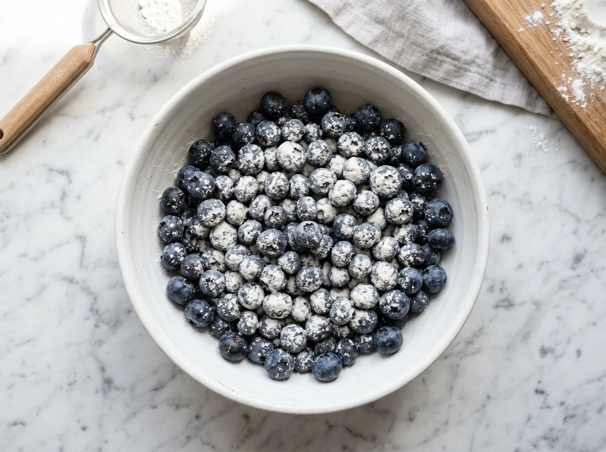 Blueberry Lemon Cake toss berries