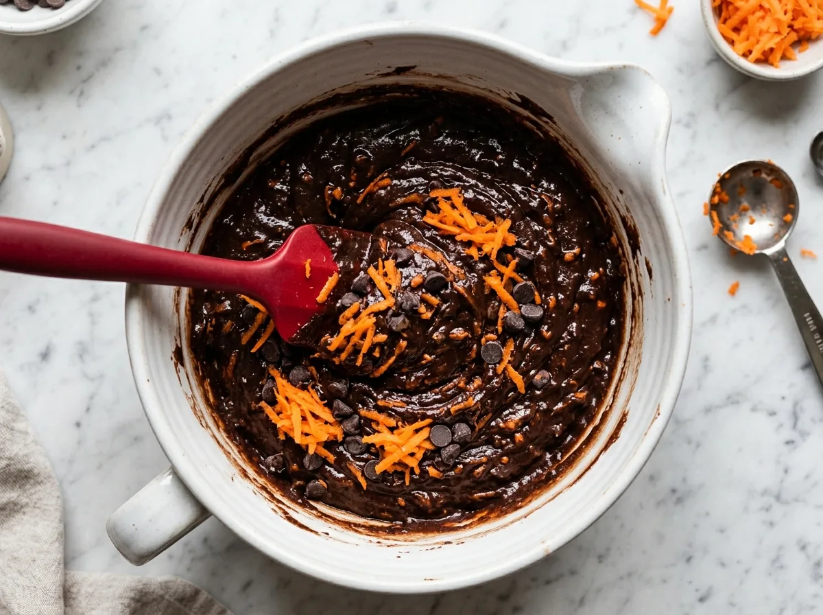 Chocolate Carrot Cake mix wet ingredients