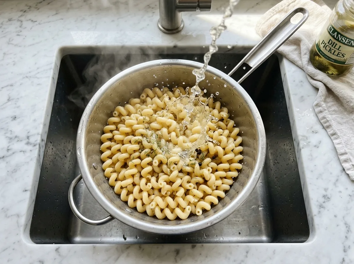 Dill Pickle Bacon Pasta Salad cook pasta