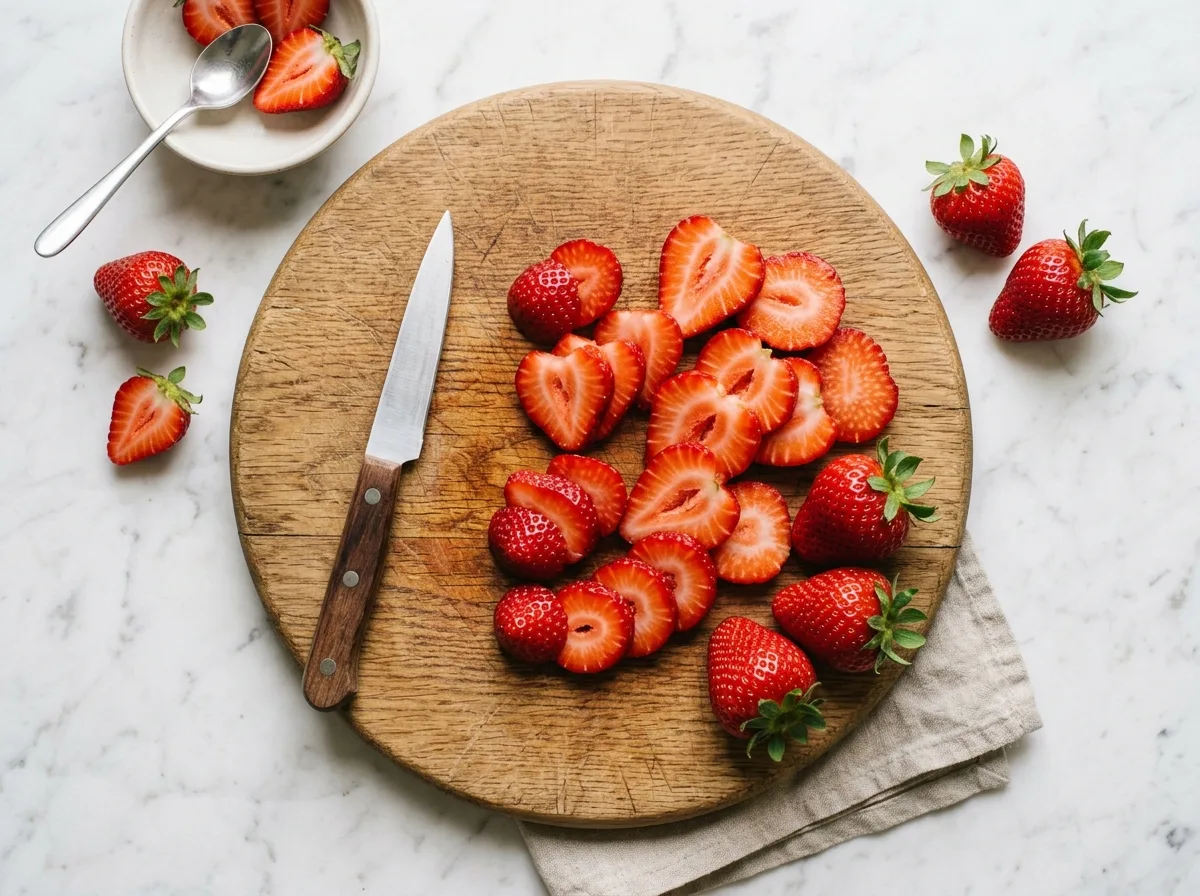 Fresas con Crema prep strawberries