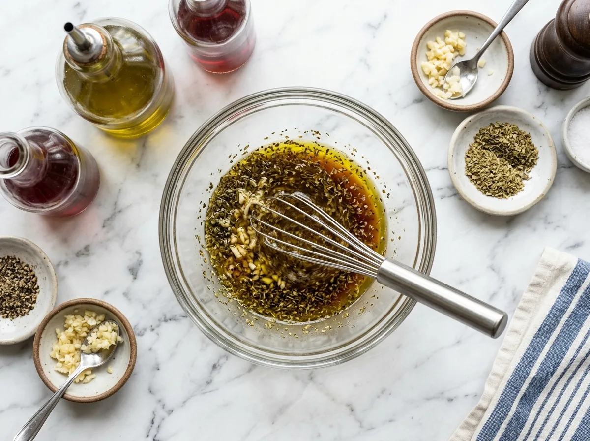 Greek Salad with Lettuce - A ful vinaigrette