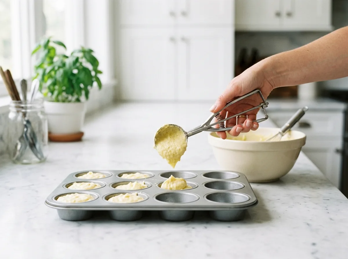 Lemon Cream Cheese Muffins make the batter
