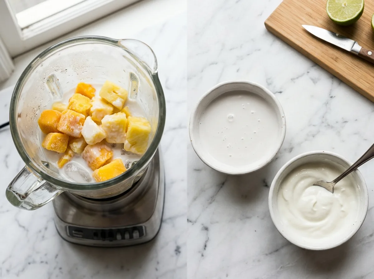 Mango Pineapple Smoothie add liquids