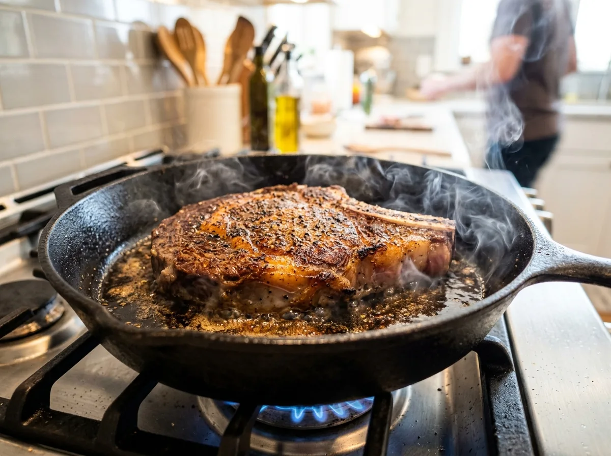 Pan Seared Ribeye Steak sear